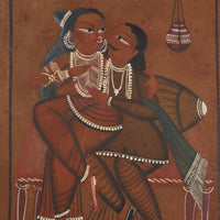 The Loving Babu-Bibi Couple – Kalighat Painting