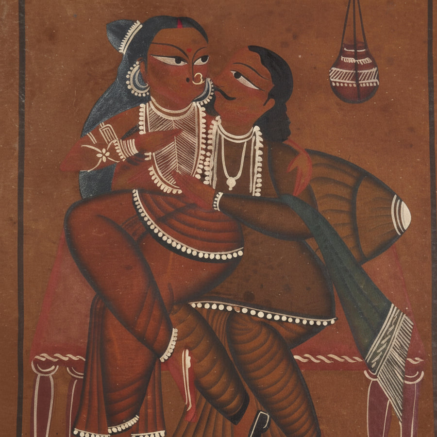 The Loving Babu-Bibi Couple – Kalighat Painting