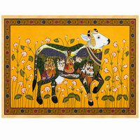 Krishna's Divine Cow – Pichwai Painting with frame
