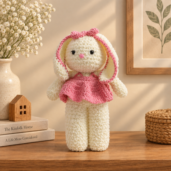 Crochet Doll – Pink Dress Handmade Art