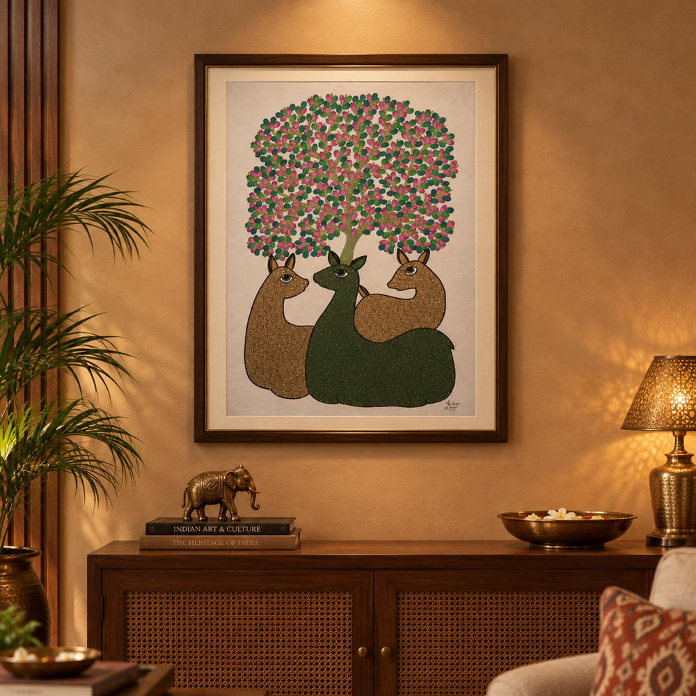 Forest Friends – Gond Canvas Painting