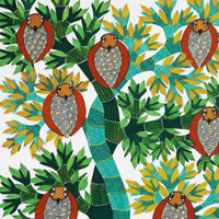 Owls Among the Branches – Gond Paper Painting