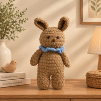 Cocoa Bunny – Blue Scarf Handmade Art