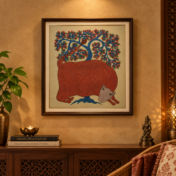 Life Within Nature – Gond Canvas Painting