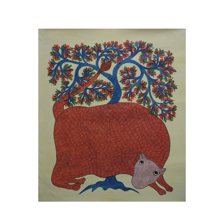 Life Within Nature – Gond Canvas Painting