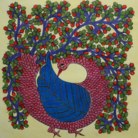 Nature's Embrace – Gond Canvas Painting