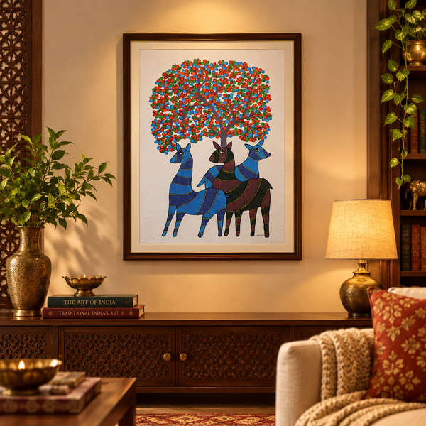 Vriksha Shringa – Gond Canvas Painting