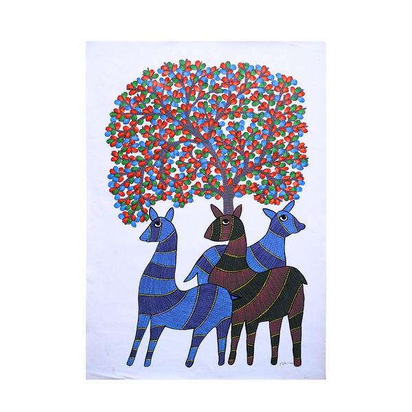 Vriksha Shringa – Gond Canvas Painting