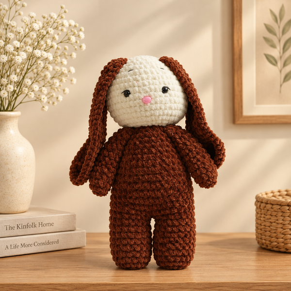 Crochet Bunny – Brown Handmade Art