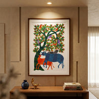 Forest, Animals and Birds – Gond Paper Painting