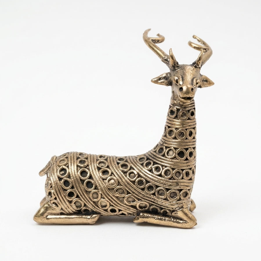 The Sitting Deer Pair (Set of 2) – Dhokra Metal Art
