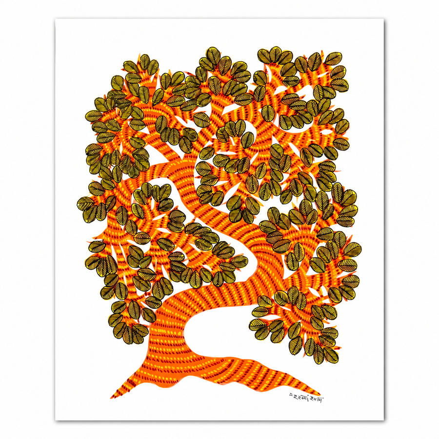 The Tree of Nature – Gond Paper Painting