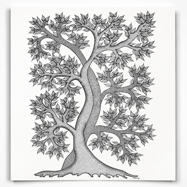 The Flourishing Tree – Gond Paper Painting
