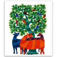 The Harmony of Life – Gond Paper Painting