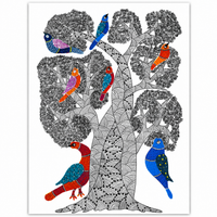 Trees in Harmony – Gond Paper Painting