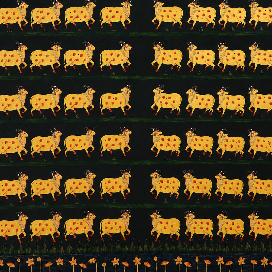 Shyam Vrindavan Gau Vatika – Pichwai Painting