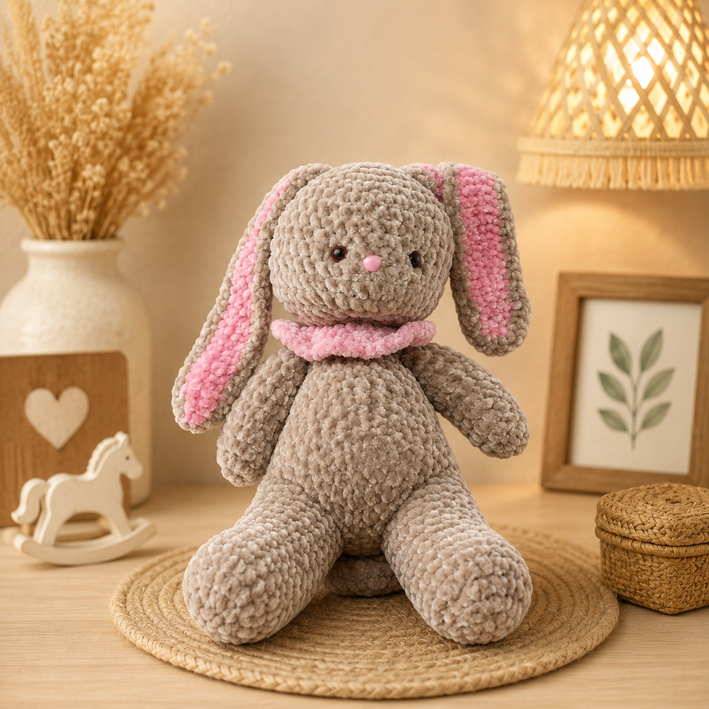 Crochet Teddy Bear – Pink Handmade Art