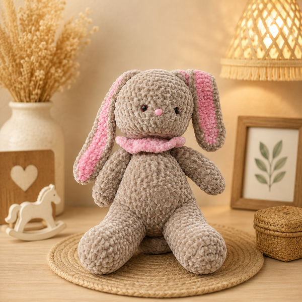 Crochet Teddy Bear – Pink Handmade Art