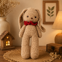 Crochet Teddy Bear with Red Muffler – Handmade Art