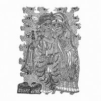 Divine Figure with Serpents – Gond Paper Painting