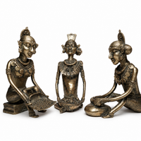 Cooking Tribal Showpiece (Set of 3) – Dhokra Metal Art
