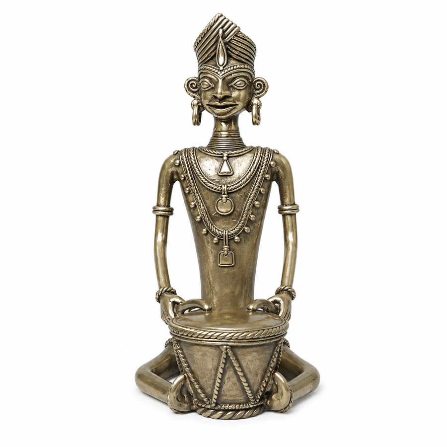 Tribal Musicians Band (Set of 2) – Dhokra Metal Art