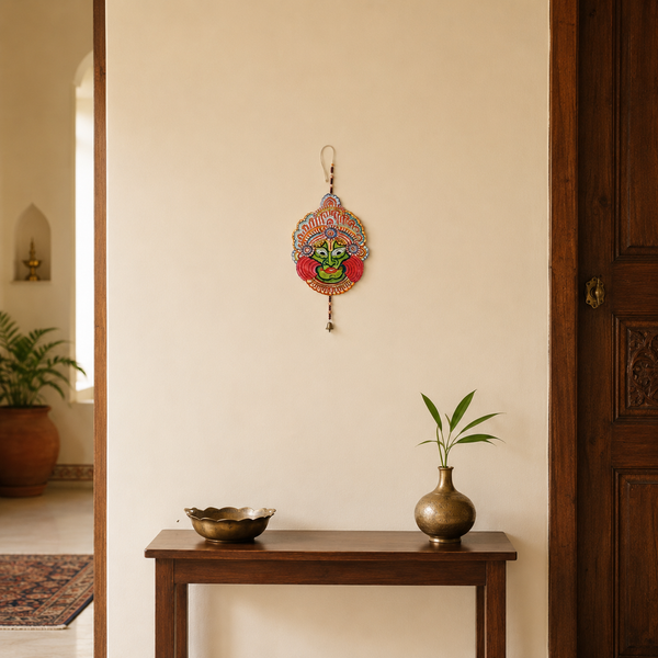 Tholu Bommalata Kathakali Mask Hanging – Handcrafted Decorative Wall Art