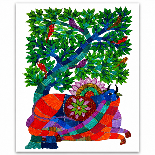 The Spirit of the Forest – Gond Paper Painting
