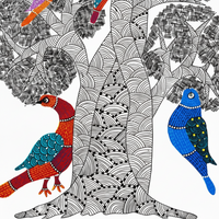 Trees in Harmony – Gond Paper Painting
