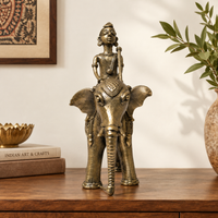 Man Sitting on an Elephant – Dhokra Metal Art