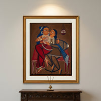 The Loving Babu-Bibi Couple – Kalighat Painting