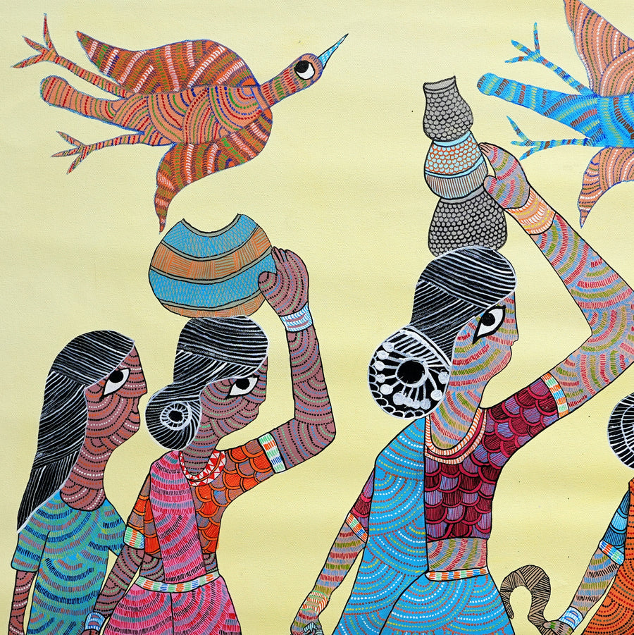 Village Women’s Journey – Gond Painting