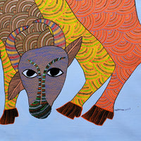 Grazing Bull – Gond Painting