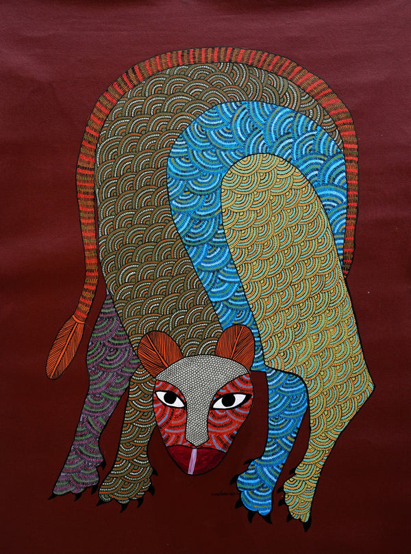 Elegant Elephant – Gond Painting