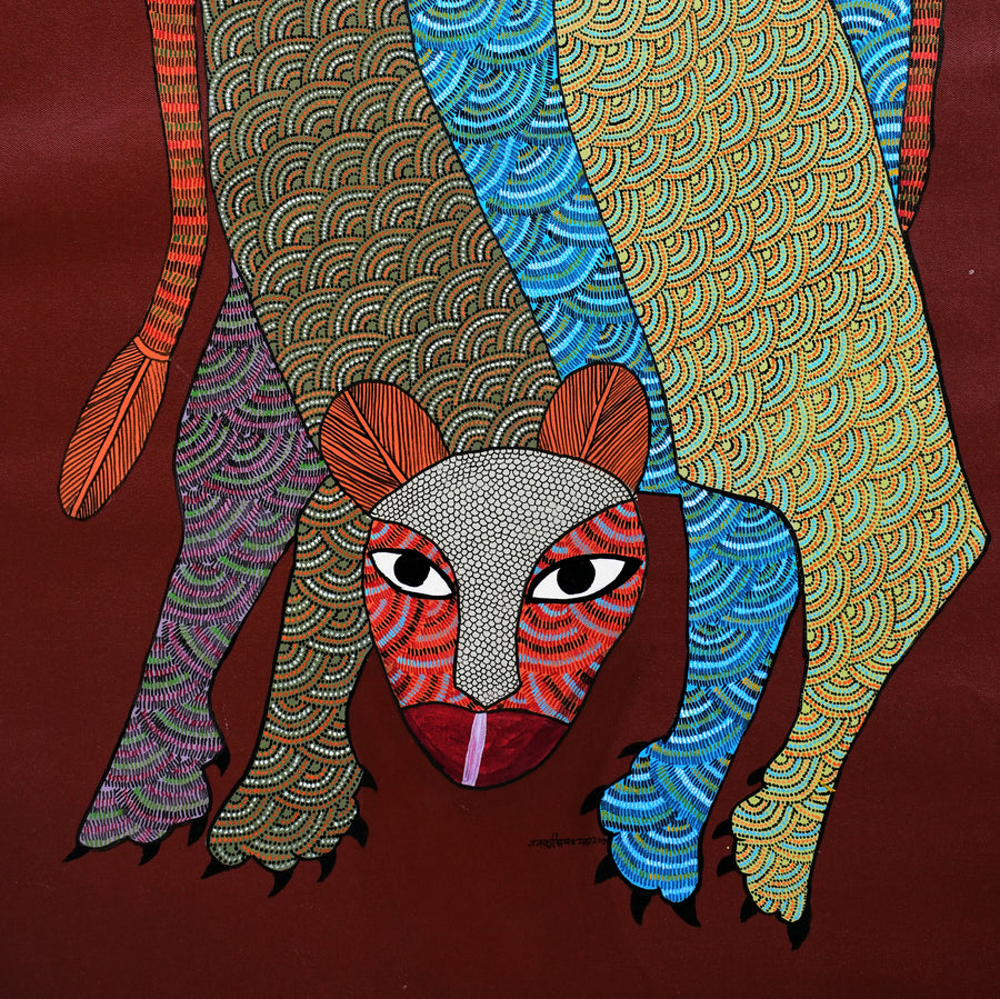 Elegant Elephant – Gond Painting