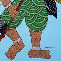 Herdswoman and Forest Companions – Gond Paper Painting