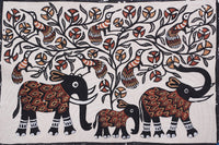 Elephant Family – Sohrai Painting