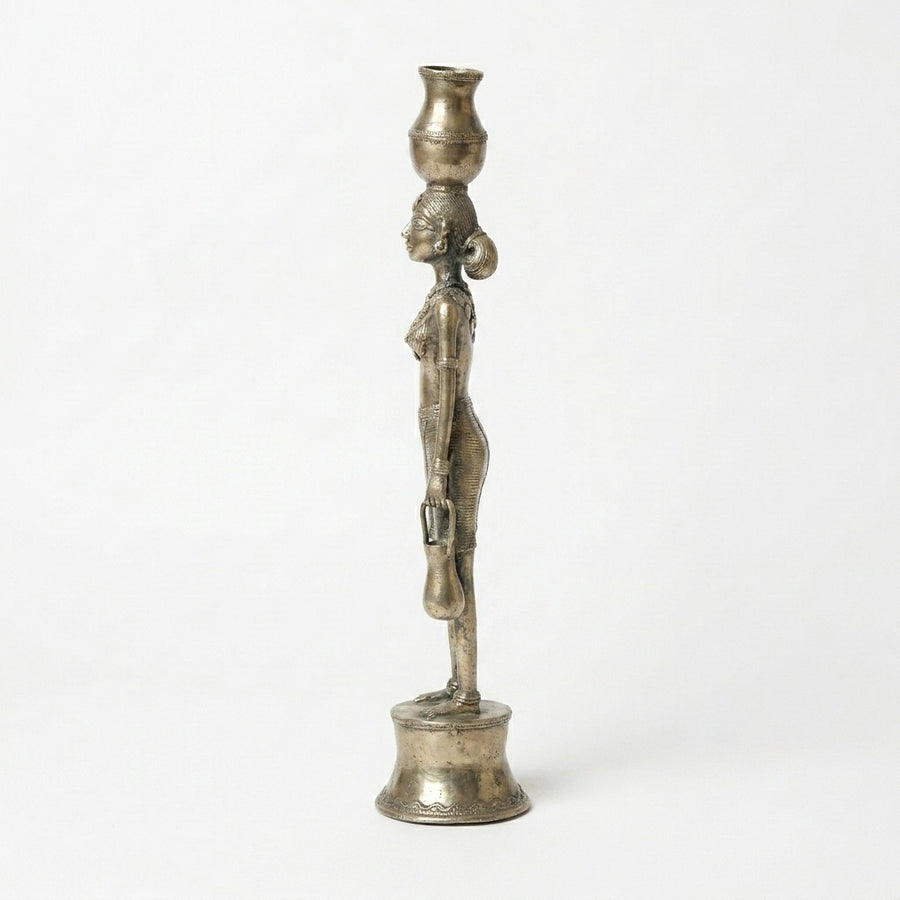 Lady Carrying a Brinjal (Set of 2) – Dhokra Metal Art
