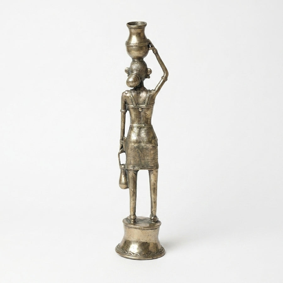 Lady Carrying a Brinjal (Set of 2) – Dhokra Metal Art