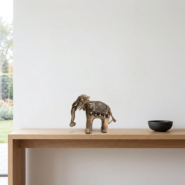 Elephant with Lotus – Dhokra Metal Art