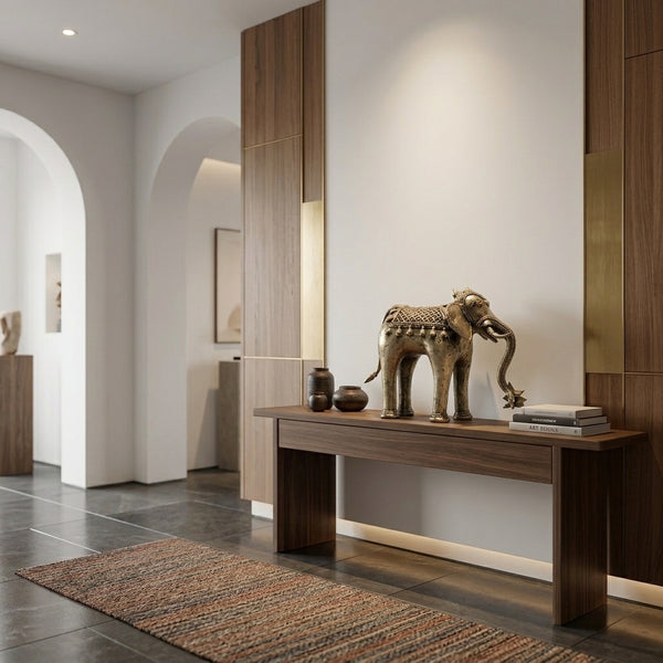 Elephant with Trunk Down – Dokra Metal Art