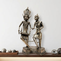 The Dancing Tribal Couple (Big) – Dhokra Metal Art