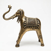 Elephant with Trunk Up – Dhokra Metal Art