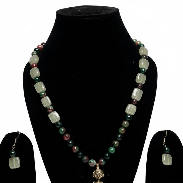 Tribal Musician Pendant Beaded Necklace Set