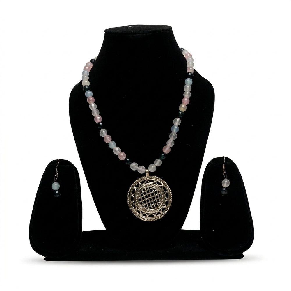 Handcrafted Floral Mandala Necklace Set