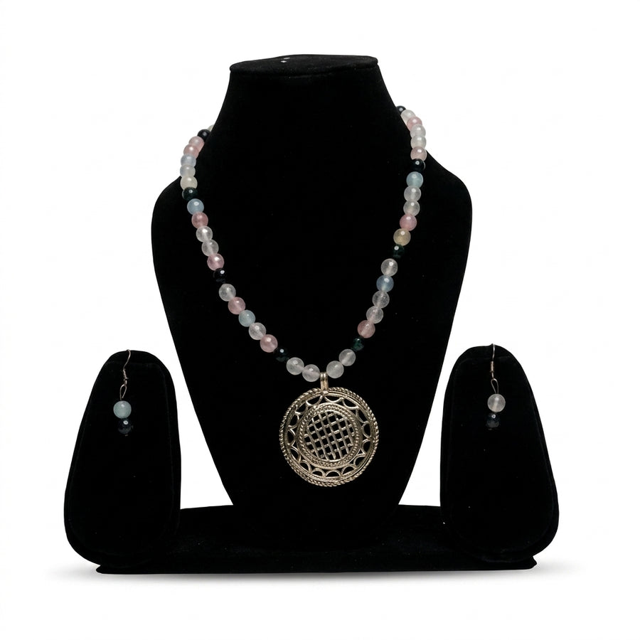 Handcrafted Floral Mandala Necklace Set