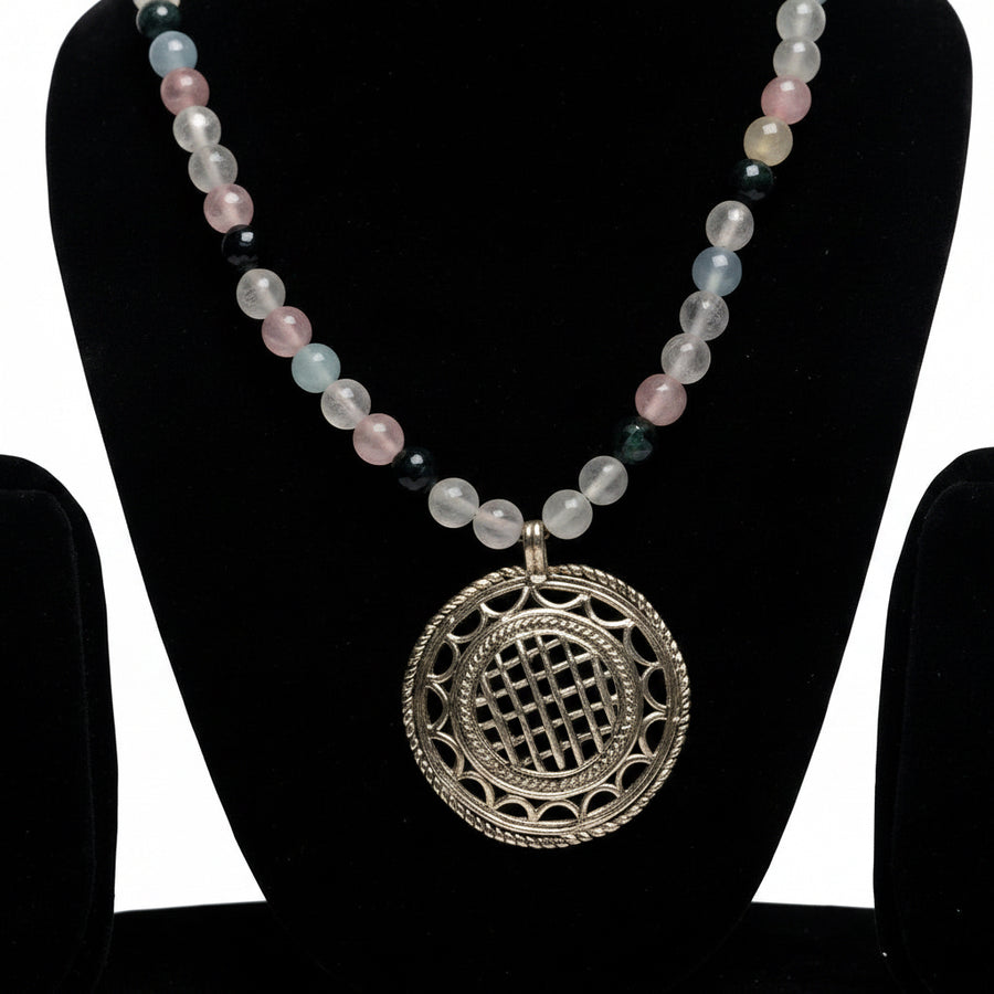 Handcrafted Floral Mandala Necklace Set