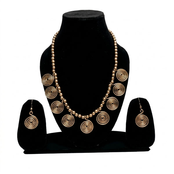 Dokra Brass Round Necklace Set