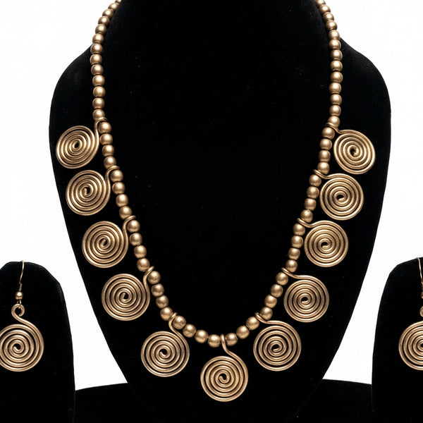 Dokra Brass Round Necklace Set