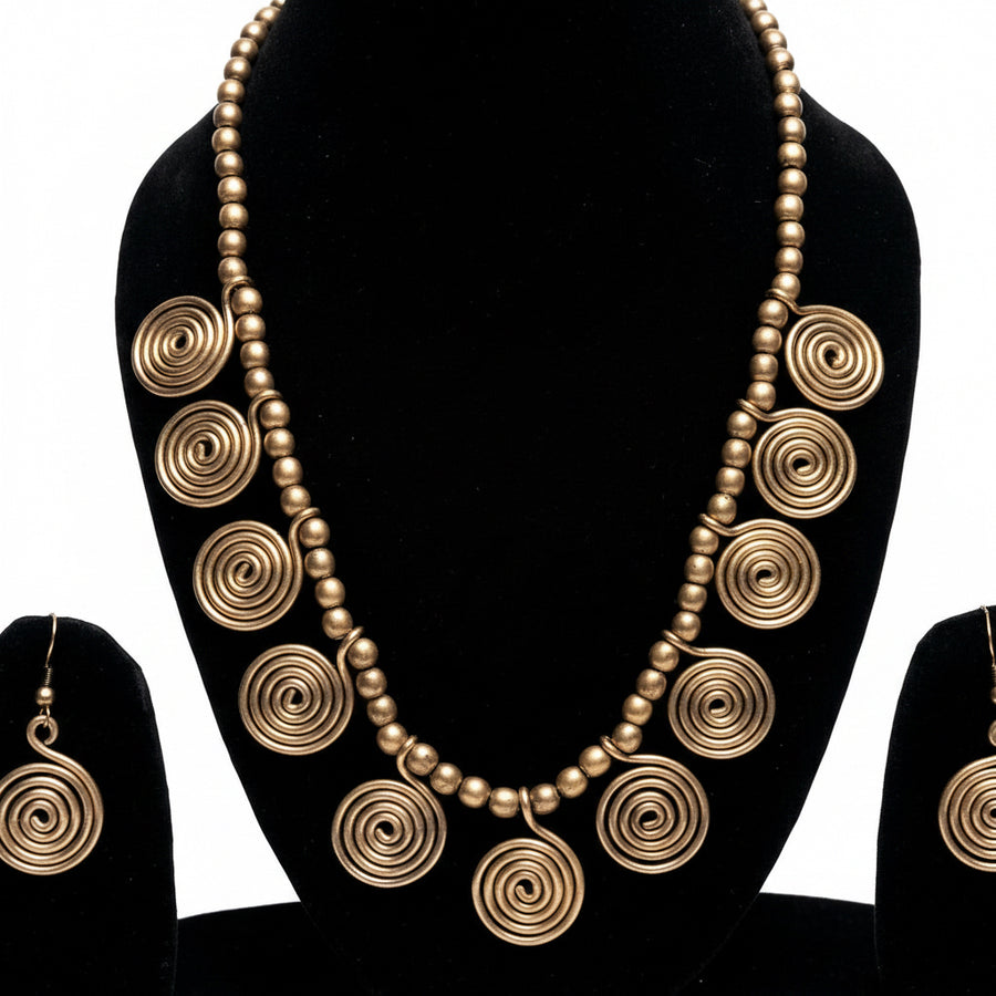 Dokra Brass Round Necklace Set